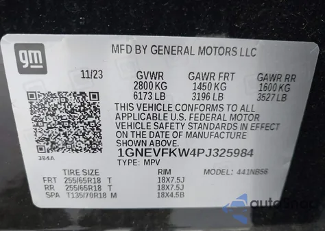 2023 Chevrolet Traverse Awd Ls from USA, damaged, VIN 1GNEVFKW4PJ325984